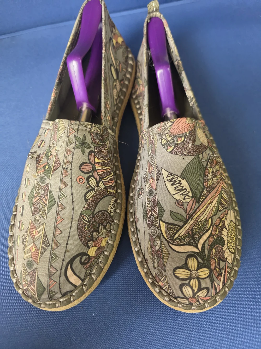 Sakroots Espadrille Slip-On Shoes Multicolor Textile Size 10 Boho Artsy
